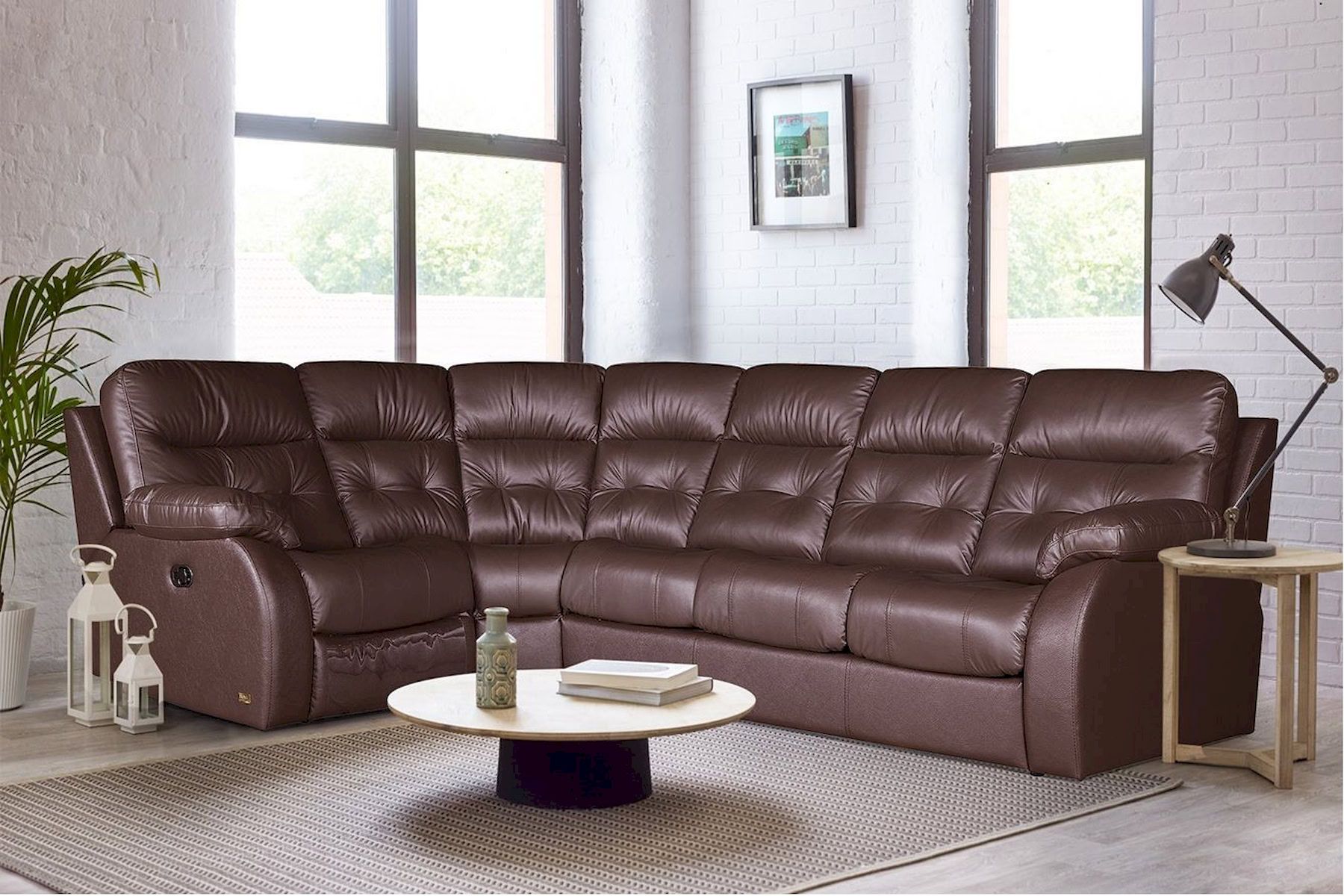 Модульный угловой диван-кровать Рей с тумбой механический реклайнер